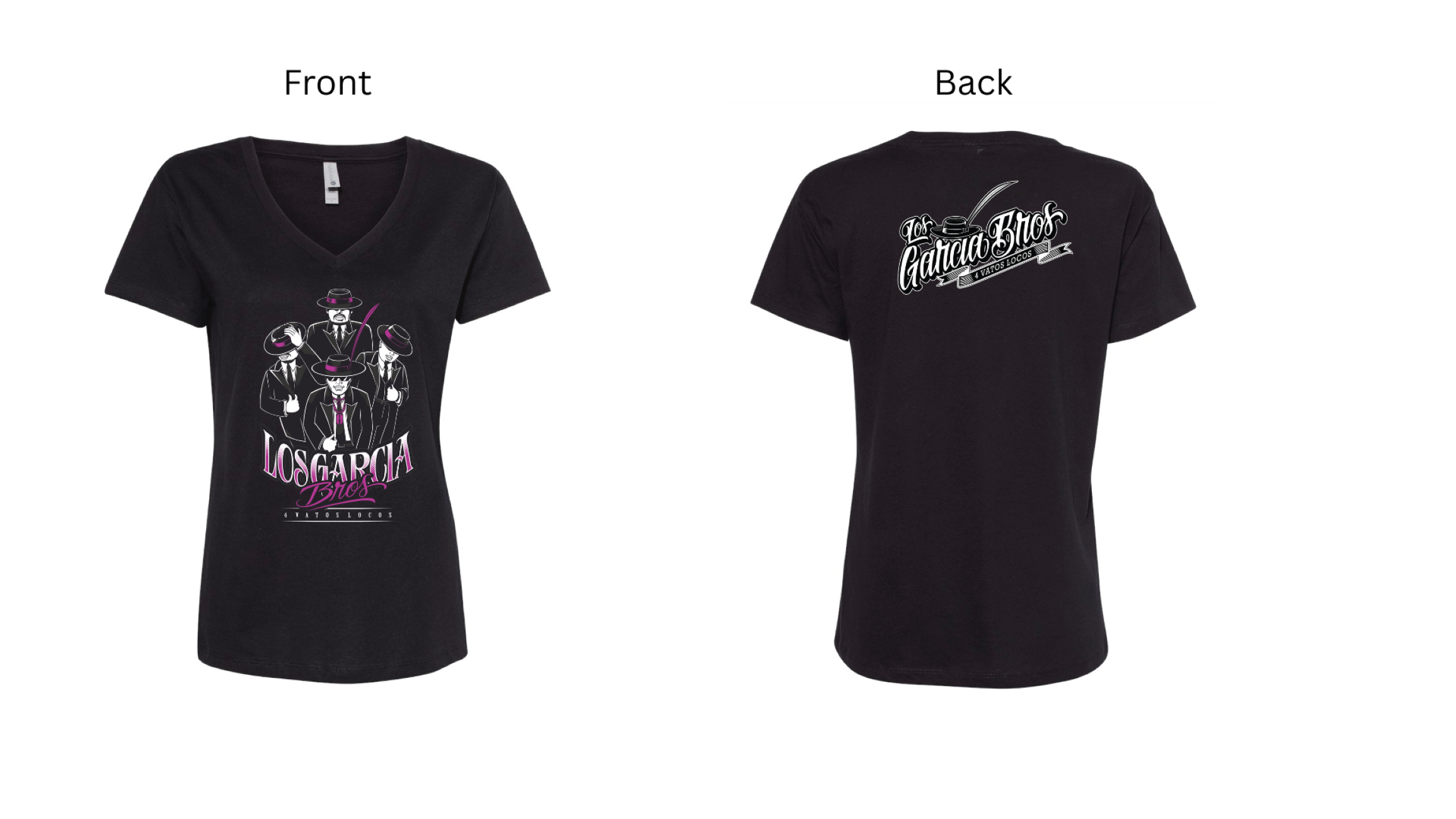 Women's Black and Purple V-Neck Shirt
